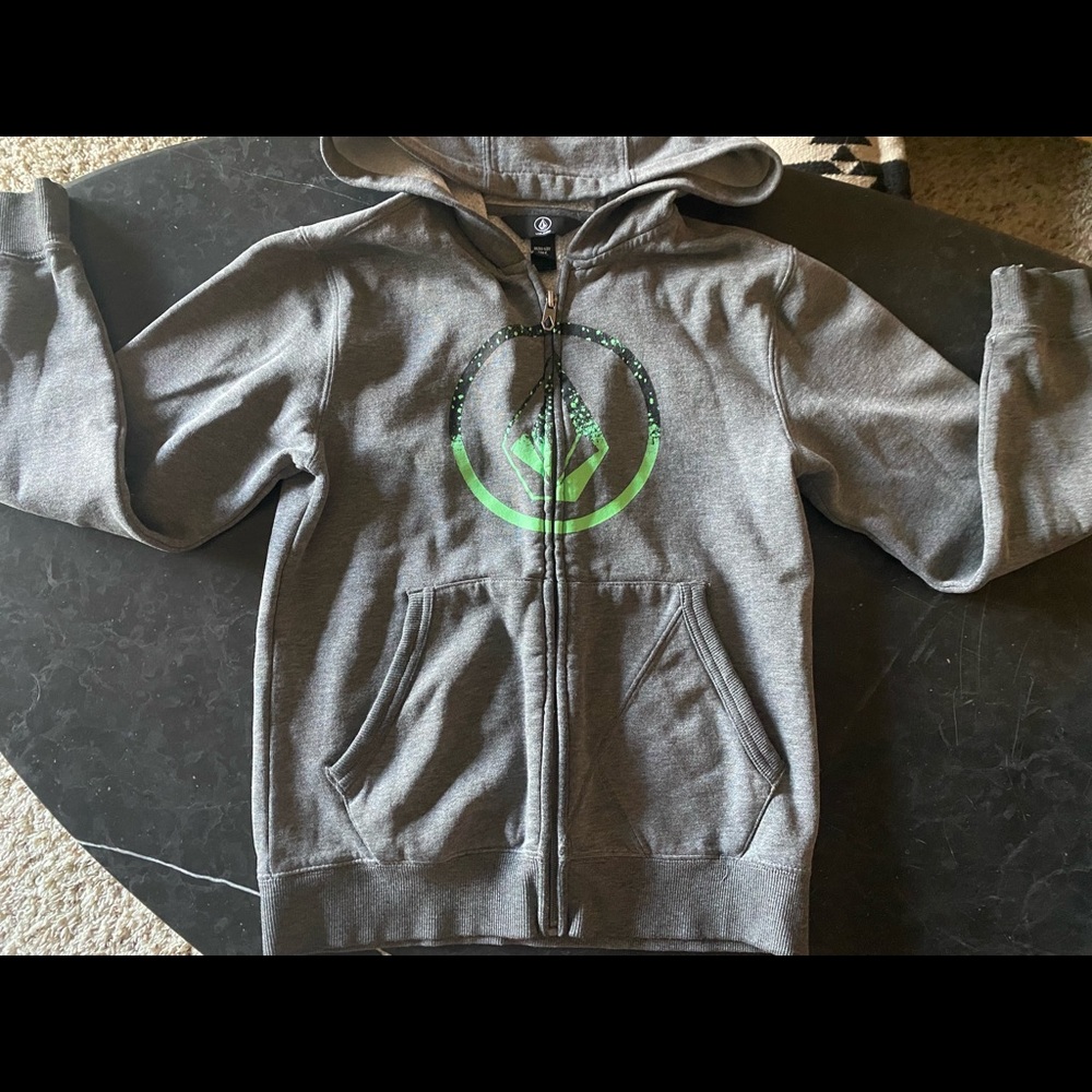 Volcom grey hoodie size 8 boys